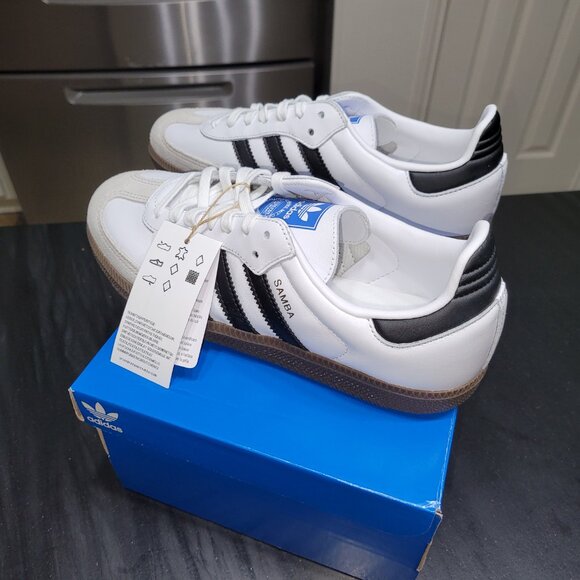 Adidas Samba Originals OG White/Black IE3675 Big Kids J Sz 6 / Women's Sz 7/7.5 - Picture 16 of 16